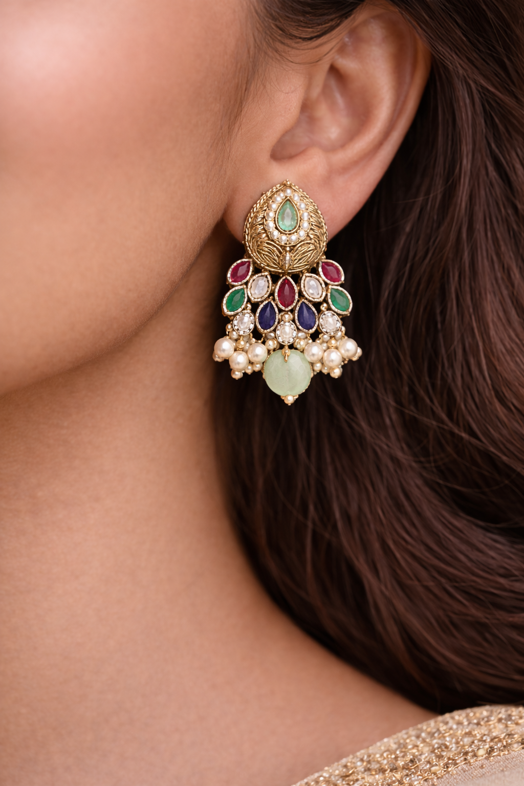 Multi Colored Kundan Set image 2