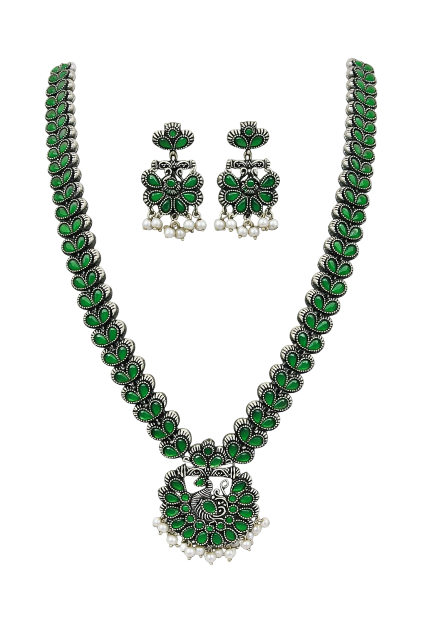 Trendy Peacock Long Maala Set image 0