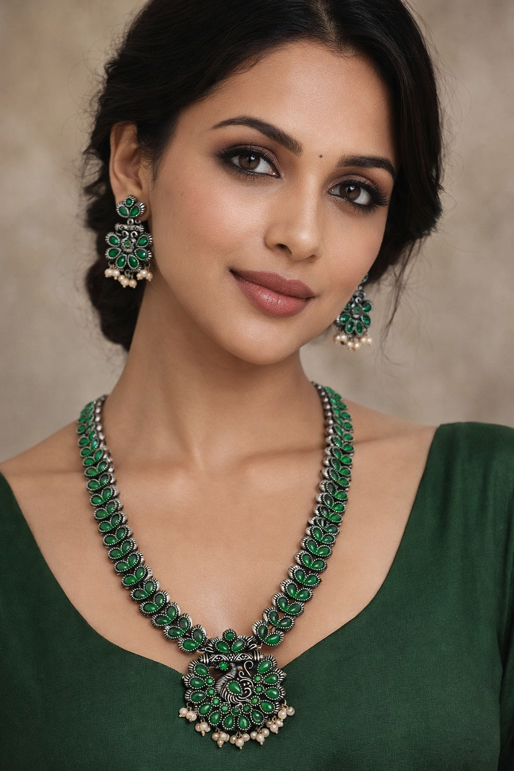 Trendy Peacock Long Maala Set image 3