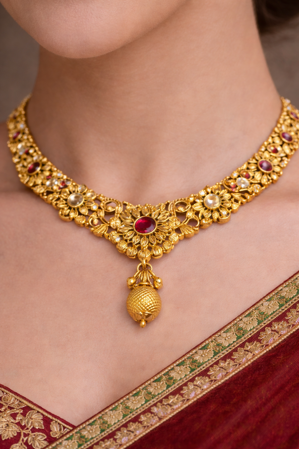 Ravika Floral Necklace Set