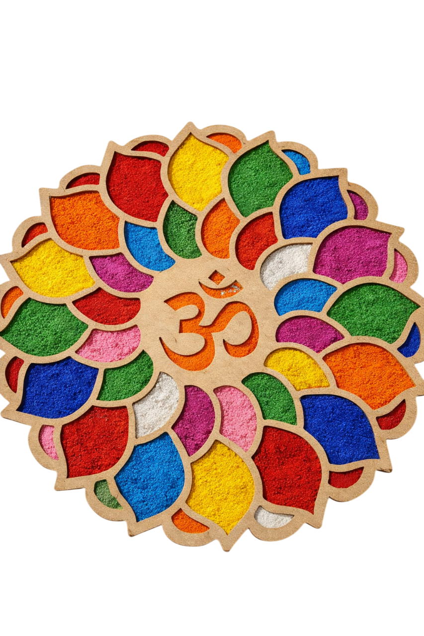 Lotus Bloom Wooden Rangoli