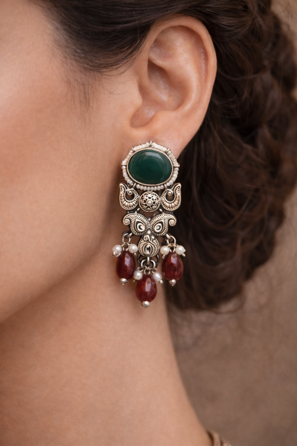 Temple Pendant Set – Emerald Green