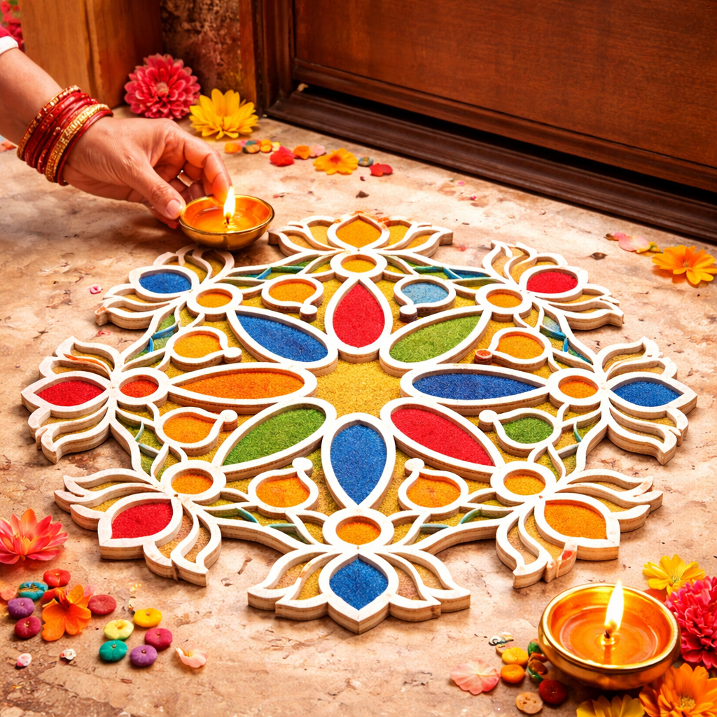 Lotus Mandala Floral Rangoli