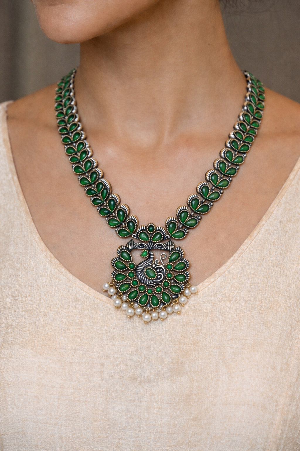 Trendy Peacock Long Maala Set image 1