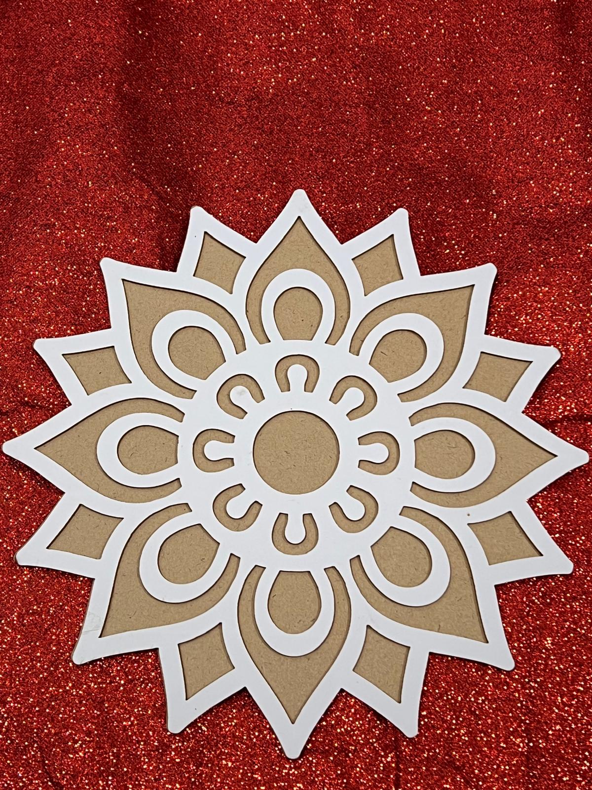Radiant Lotus Wooden Rangoli
