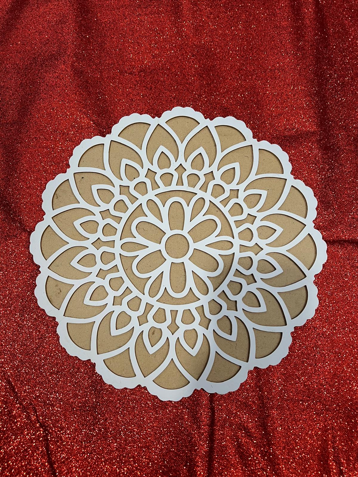 Floral Mandala Wooden Rangoli