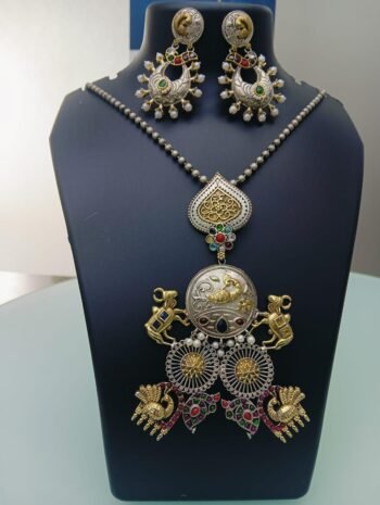 Peacock And Cow Set With Earings
